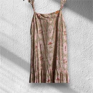 Floral Pink Sleeveless Dress